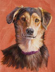 "Sammie" by Dan D'Amico, a dog portrait painting.